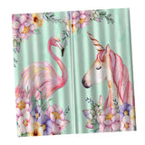 Max Flamingos and Unicorns Bedroom Window Drape 2 Panel Set 140x100cm(55x40inch)