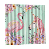 Max Flamingos and Unicorns Bedroom Window Drape 2 Panel Set 140x100cm(55x40inch)