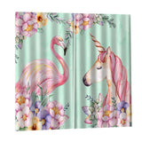 Max Flamingos and Unicorns Bedroom Window Drape 2 Panel Set 170x200cm(67x79inch)