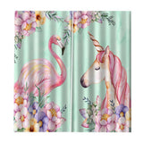 Max Flamingos and Unicorns Bedroom Window Drape 2 Panel Set 170x200cm(67x79inch)