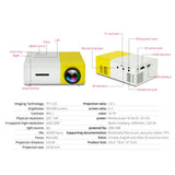Maxbell Portable Mini Projectors 1080P Video 320x240 Pixel For Home Party Yellow