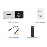 Maxbell Portable Mini Projectors 1080P Video 320x240 Pixel For Home Party Black