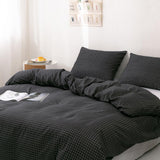 Max 3pcs Set Duvet Cover Pillowcase Bedding Set 229 x 229cm Black Grid