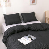 Max 3pcs Set Duvet Cover Pillowcase Bedding Set 229 x 229cm Black Grid