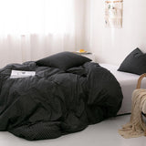 Max 3pcs Set Duvet Cover Pillowcase Bedding Set 229 x 229cm Black Grid