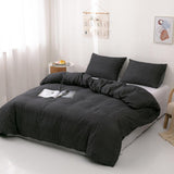 Max 3pcs Set Duvet Cover Pillowcase Bedding Set 229 x 229cm Black Grid