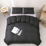 Max 3pcs Set Duvet Cover Pillowcase Bedding Set 229 x 229cm Black Grid