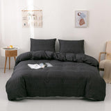 Max 3pcs Set Duvet Cover Pillowcase Bedding Set 229 x 229cm Black Grid