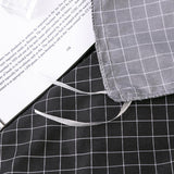 Max 3pcs Set Duvet Cover Pillowcase Bedding Set 229 x 229cm Black Grid