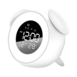 Max Music LED Alarm Clock Wake Up Light Clock for Baby Room Student Clock White