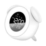 Max Music LED Alarm Clock Wake Up Light Clock for Baby Room Student Clock White