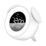 Max Music LED Alarm Clock Wake Up Light Clock for Baby Room Student Clock White