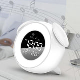Max Music LED Alarm Clock Wake Up Light Clock for Baby Room Student Clock White
