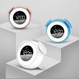 Max Music LED Alarm Clock Wake Up Light Clock for Baby Room Student Clock Pink