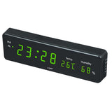 Max Led Digital Alarm Clock Temperature Humidity Display Clock  Green
