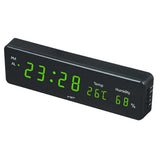 Max Led Digital Alarm Clock Temperature Humidity Display Clock  Green