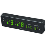 Max Led Digital Alarm Clock Temperature Humidity Display Clock  Green