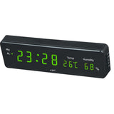 Max Led Digital Alarm Clock Temperature Humidity Display Clock  Green