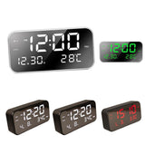 Maxbell Adjustable LED Music Alarm Clock Electronic Digital Clock Black_red light