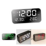 Maxbell Adjustable LED Music Alarm Clock Electronic Digital Clock Black_red light
