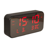 Maxbell Adjustable LED Music Alarm Clock Electronic Digital Clock Black_red light