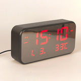Maxbell Adjustable LED Music Alarm Clock Electronic Digital Clock Black_red light