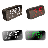 Maxbell Adjustable LED Music Alarm Clock Electronic Digital Clock Black_red light