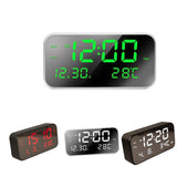 Maxbell Adjustable LED Music Alarm Clock Electronic Digital Clock Black_red light