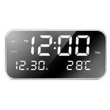 Maxbell Adjustable LED Music Alarm Clock Electronic Digital Clock White_white light