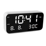 Maxbell Adjustable LED Music Alarm Clock Electronic Digital Clock White_white light