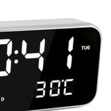 Maxbell Adjustable LED Music Alarm Clock Electronic Digital Clock White_white light