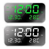 Maxbell Adjustable LED Music Alarm Clock Electronic Digital Clock White_white light