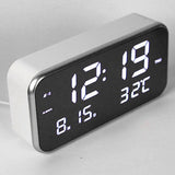 Maxbell Adjustable LED Music Alarm Clock Electronic Digital Clock White_white light