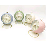 Ring Metal Stand Table Alarm Clock Mute Movement for Students White