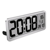 Max 14'' Digital Wall Clock w/ Jumbo LCD Display and Indoor Temperature  Silver