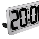 Max 14'' Digital Wall Clock w/ Jumbo LCD Display and Indoor Temperature  Silver