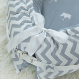 Max Foldable Travel Crib Baby Cotton Sleeping Baby Bassinet Bed b Crown_Blue