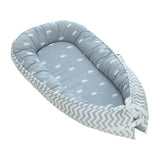 Max Foldable Travel Crib Baby Cotton Sleeping Baby Bassinet Bed b Crown_Blue
