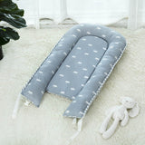 Max Foldable Travel Crib Baby Cotton Sleeping Baby Bassinet Bed b Crown_Blue