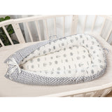 Max Foldable Travel Crib Baby Cotton Sleeping Baby Bassinet Bed b Crown_White