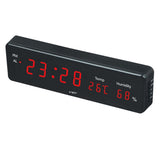 Maxbell Led Digital Alarm Clock Temperature Humidity Display Wall Clock  Red
