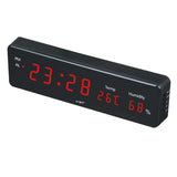 Maxbell Led Digital Alarm Clock Temperature Humidity Display Wall Clock  Red