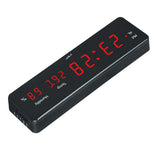 Maxbell Led Digital Alarm Clock Temperature Humidity Display Wall Clock  Red