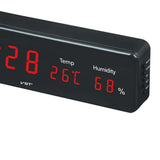 Maxbell Led Digital Alarm Clock Temperature Humidity Display Wall Clock  Red