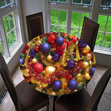 Max Waterproof Christmas Tablecloth Cover for 47inch Round Dining Tables  9