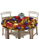 Max Waterproof Christmas Tablecloth Cover for 47inch Round Dining Tables  9