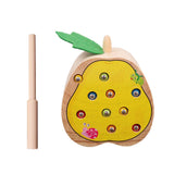 Max Wooden Magnetic Bug Insect Catch Game Toy Kids Montessori Toy Peach