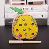 Max Wooden Magnetic Bug Insect Catch Game Toy Kids Montessori Toy Peach