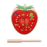 Max Wooden Magnetic Bug Insect Catch Game Toy Kids Montessori Toy Tomato