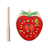 Max Wooden Magnetic Bug Insect Catch Game Toy Kids Montessori Toy Tomato